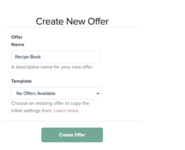Create Offer button