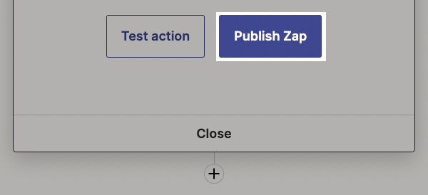 Publish Zap button