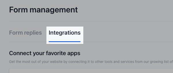 Integrations tab
