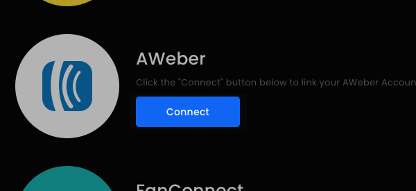 Connect AWeber button