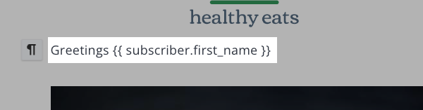 Example of snippet displaying for first name