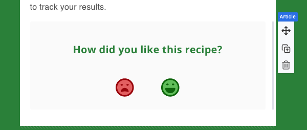 Survey Element Selected