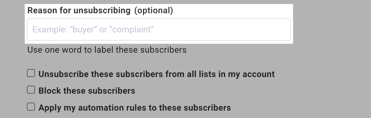 Reason for complaining