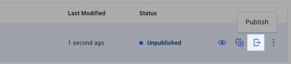 Click the publish icon